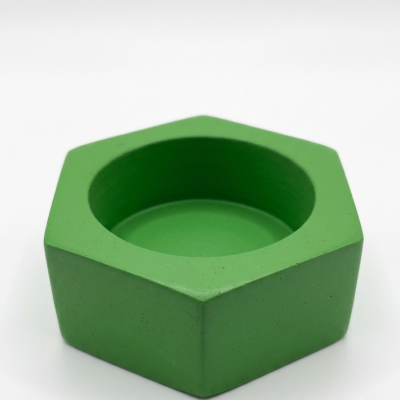 The Hexa-Core Concrete Tea Light Holder – Kelly Green