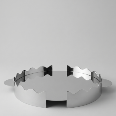 Mirror-Polished Wave Gallery Tray