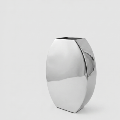 geometric metal vase