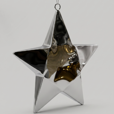 Faceted Silver Star Ornament