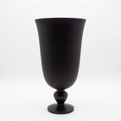 Elegant Matte Black Footed Chalice Vase