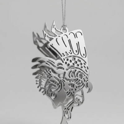 Silver Filigree Herald Angel Christmas Ornament