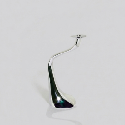 Modern S-Curve Aluminum Taper Candle Holder