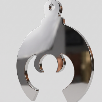 Polished Stainless Steel Minimalist Hanging Decor