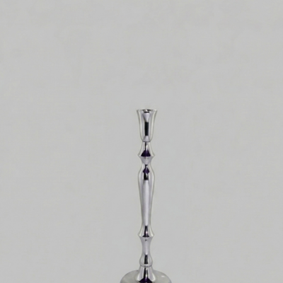 Classic Spindle Polished Aluminum Taper Candle Holder
