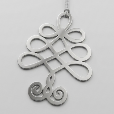 Elegant Silver Celtic Knot Christmas Tree Ornament