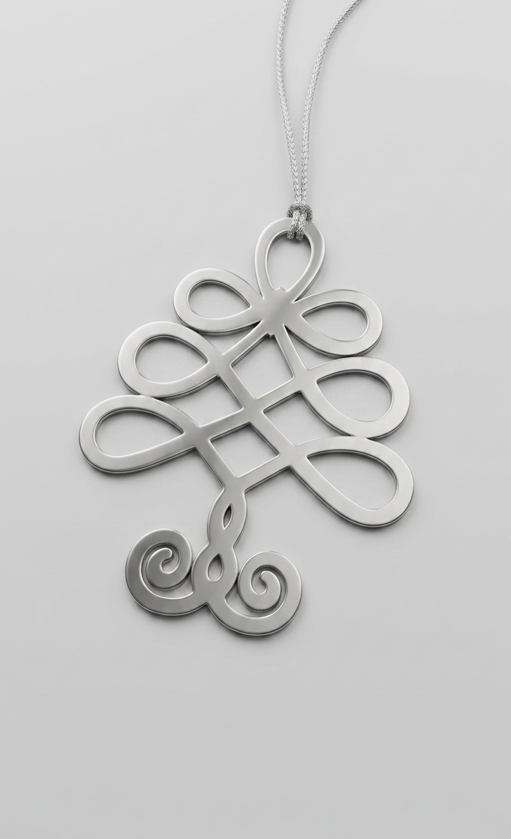 Elegant Silver Celtic Knot Christmas Tree Ornament