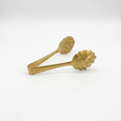 Stainless Steel Gold-Finished Seashell Garnish Tongs