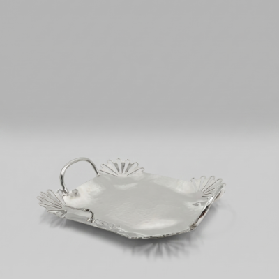Lumina Hand-Hammered Stainless Steel Decorative Tray