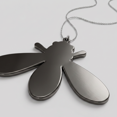 Limited Edition Modernist Fly Holiday Ornament – Sleek Gunmetal Christmas Keepsake