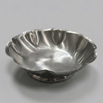 Aura Scalloped Metal Centerpiece Bowl