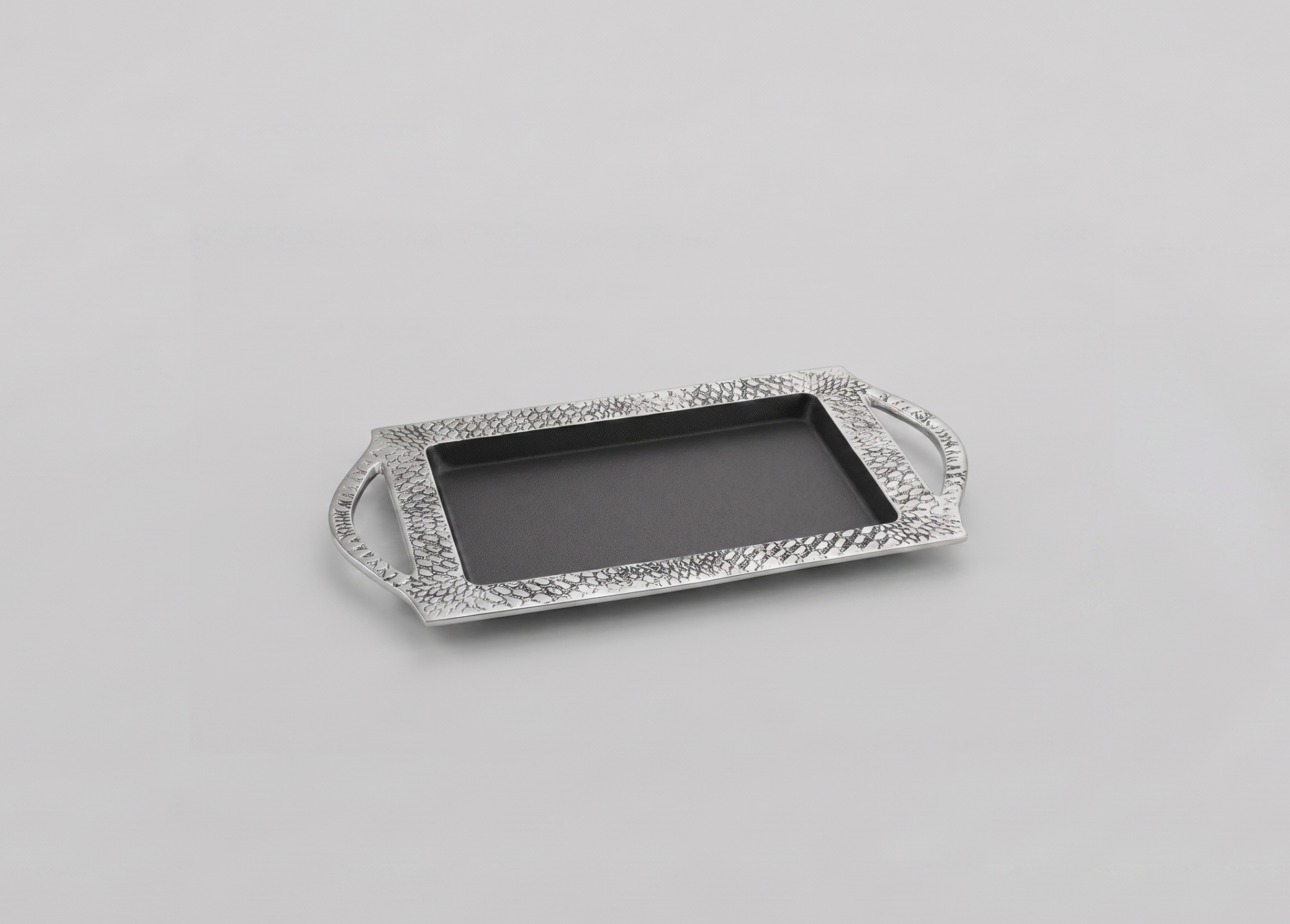dual-textured rectangular tray