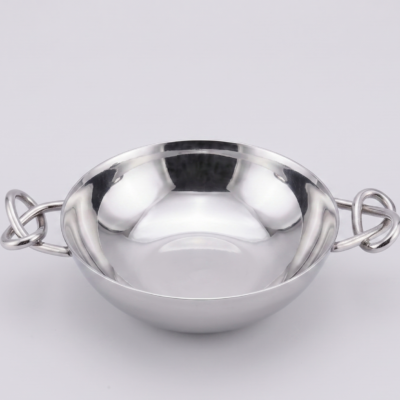Mirror-Polished Metal Serving Bowl