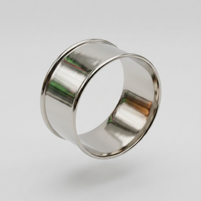 Polished Silver Flanged Napkin Ring