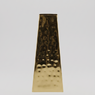 hammered gold-toned metal vase