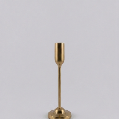 Linear Gold Sculptural Candlestick