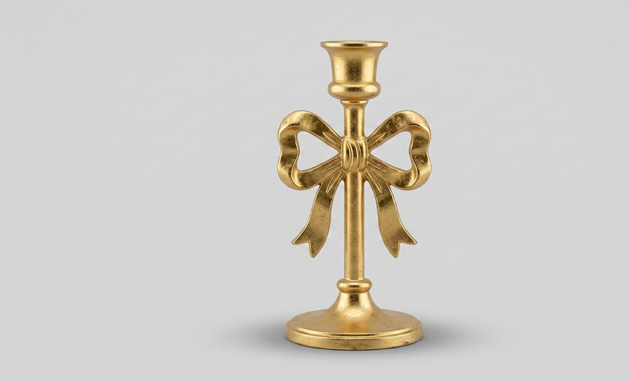 Bella Bow Taper Candle Holder
